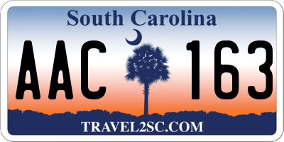 SC license plate AAC163