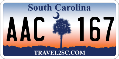 SC license plate AAC167