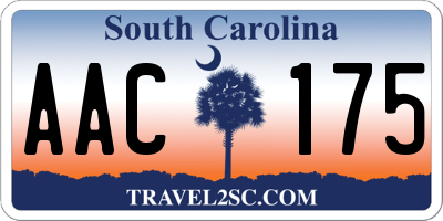 SC license plate AAC175