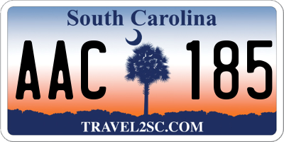 SC license plate AAC185