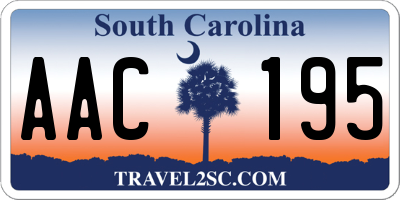 SC license plate AAC195