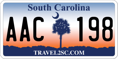 SC license plate AAC198