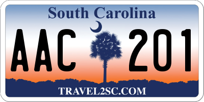 SC license plate AAC201