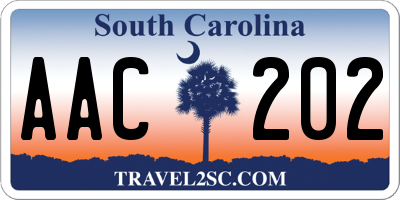 SC license plate AAC202