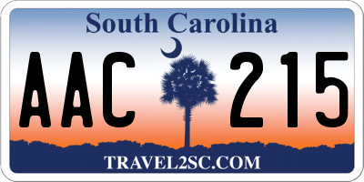 SC license plate AAC215