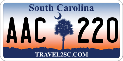 SC license plate AAC220