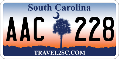 SC license plate AAC228