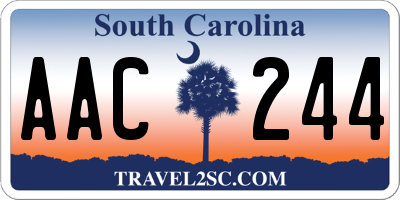 SC license plate AAC244