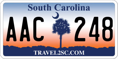 SC license plate AAC248