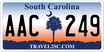 SC license plate AAC249