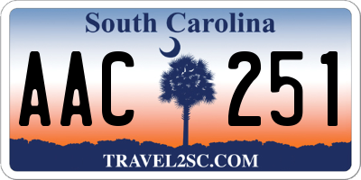 SC license plate AAC251