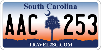 SC license plate AAC253