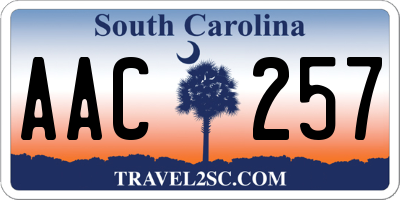 SC license plate AAC257