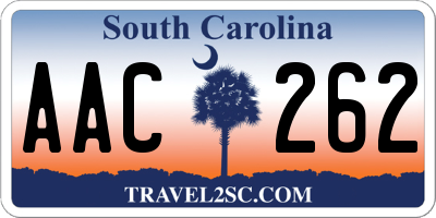 SC license plate AAC262