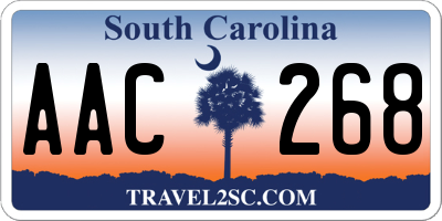 SC license plate AAC268