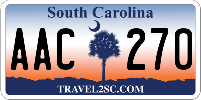 SC license plate AAC270