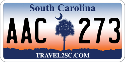 SC license plate AAC273