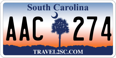 SC license plate AAC274