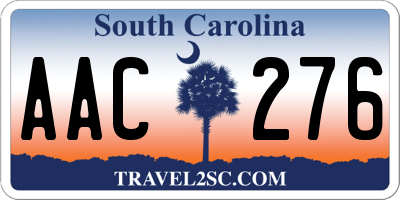 SC license plate AAC276