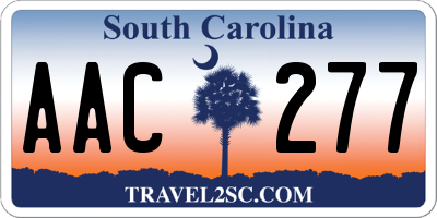 SC license plate AAC277