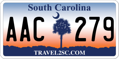 SC license plate AAC279