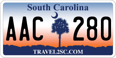 SC license plate AAC280