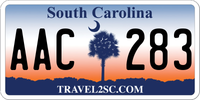 SC license plate AAC283