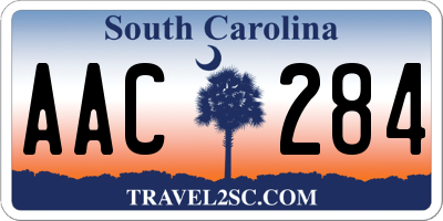 SC license plate AAC284