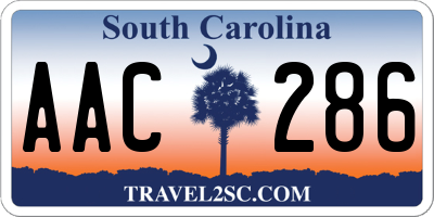 SC license plate AAC286