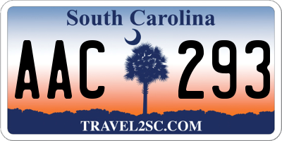 SC license plate AAC293