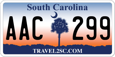 SC license plate AAC299