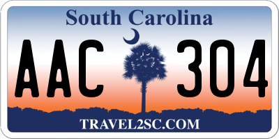 SC license plate AAC304