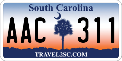 SC license plate AAC311