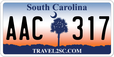 SC license plate AAC317