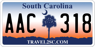 SC license plate AAC318