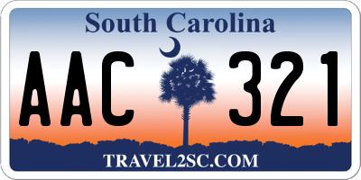 SC license plate AAC321