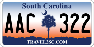 SC license plate AAC322