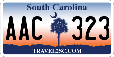 SC license plate AAC323