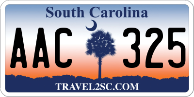SC license plate AAC325