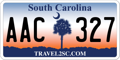 SC license plate AAC327