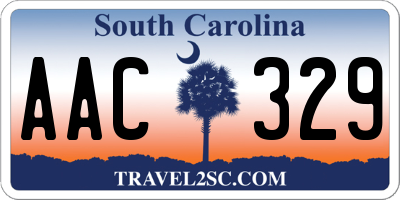 SC license plate AAC329