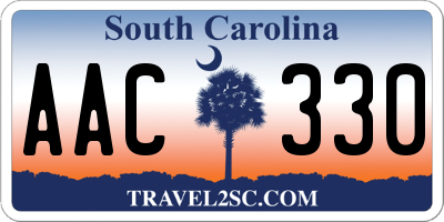 SC license plate AAC330