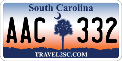 SC license plate AAC332