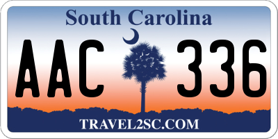 SC license plate AAC336