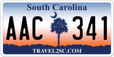 SC license plate AAC341