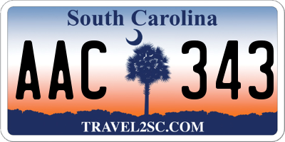 SC license plate AAC343