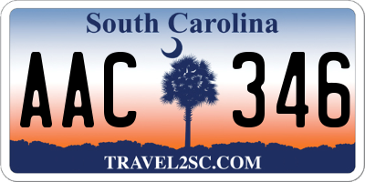 SC license plate AAC346