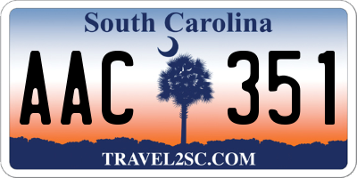 SC license plate AAC351