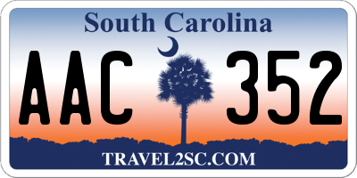 SC license plate AAC352