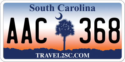 SC license plate AAC368